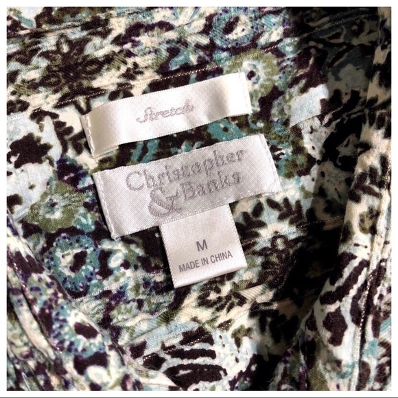 christopher & Banks Floral Print Jacket Shirt Top - Picture 6 of 7